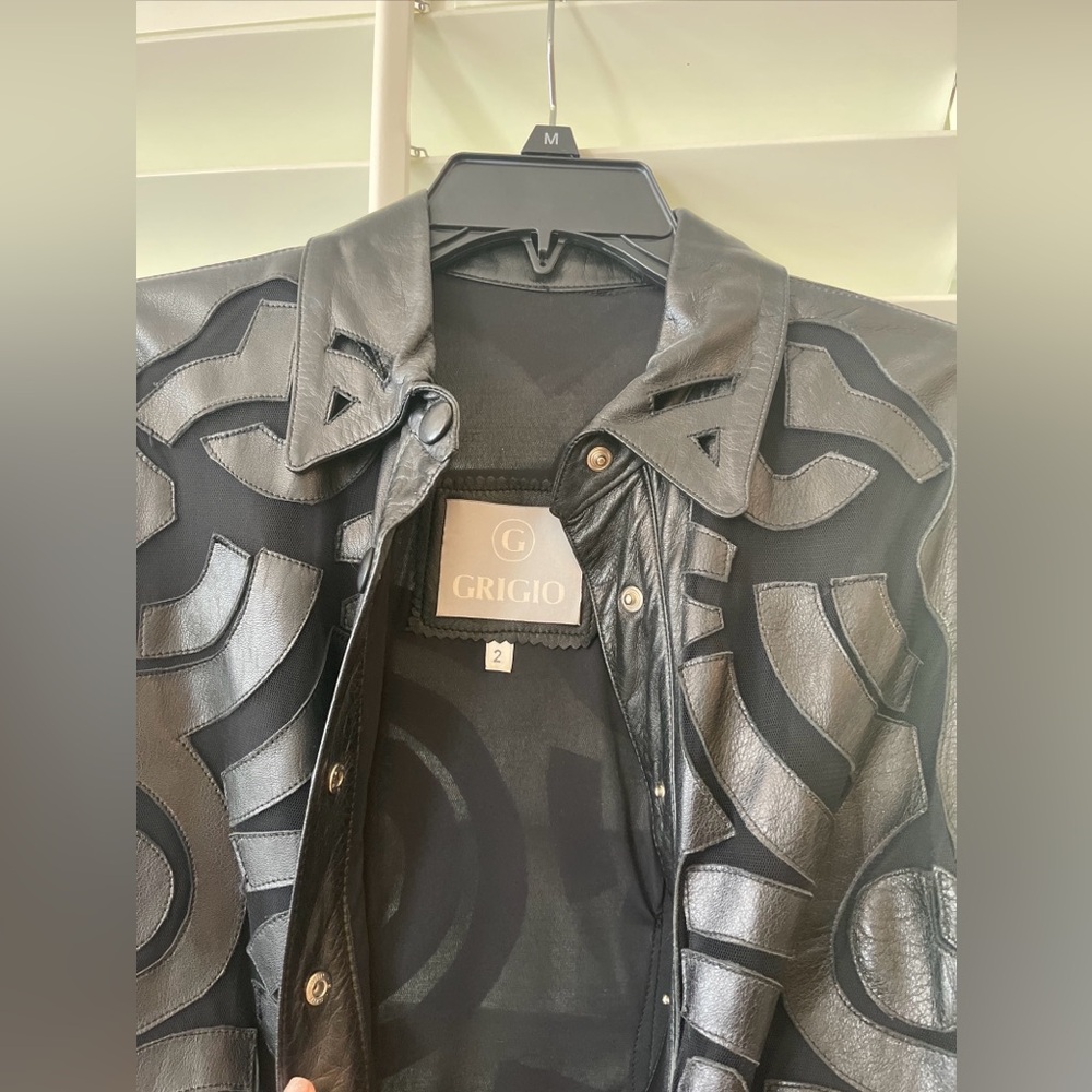 Real leather dress in XS black